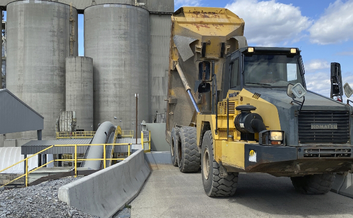 Dump truck protected by Saf T Curb